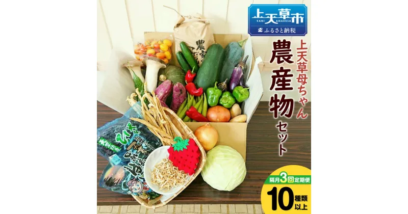 【ふるさと納税】【隔月定期便3回】上天草母ちゃん農産物セット 野菜・お米・加工品10種類以上！ 野菜 米 季節 旬 セット 詰め合わせ 九州 熊本県 上天草市 冷蔵 春 定期便 定期配送 送料無料