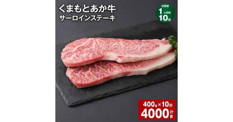 【ふるさと納税】【定期便】【1ヶ月毎10回】くまもとあか牛 サーロインステーキ 計4kg（400g×10回） 和牛 牛肉 お肉 あか牛 赤身 霜降り ステーキ グルメ お取り寄せ 冷凍 熊本県産 国産 熊本県 上天草市 送料無料