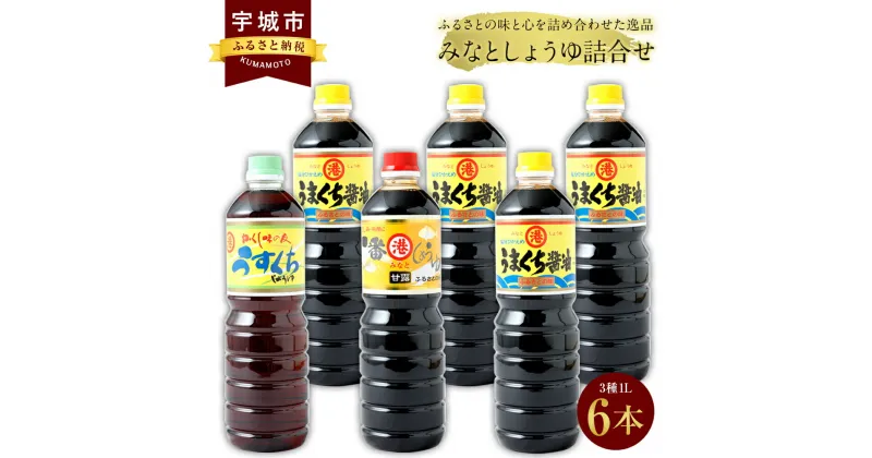 【ふるさと納税】しょうゆ みなとしょうゆ詰合せ 3種1L×6本セット 醤油 セット 一番しょうゆ 甘露 うまくちしょうゆ うすくちしょうゆ 薄口 濃口 九州 詰め合わせ 送料無料