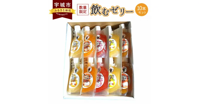 【ふるさと納税】飲むゼリー 10本セット (果汁50% 5種類×2本) ブラッドオレンジゼリー スイートレモネードゼリー あいかちゃんゼリー このかちゃんゼリー 日向夏ゼリー 数量限定 柑橘 レモン果汁入り 詰め合わせ ギフト 国産 九州産 熊本県産 送料無料