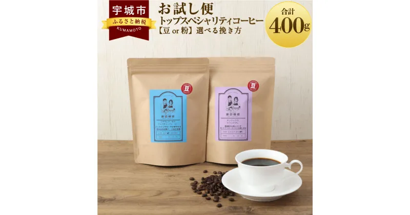 【ふるさと納税】【お試し便】トップスペシャリティコーヒー 【豆or粉】選べる挽き方 コーヒー 珈琲 コーヒー豆 珈琲豆 コーヒー粉 珈琲粉 直火焙煎 送料無料