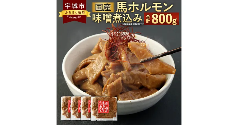 【ふるさと納税】国産 馬ホルモン味噌煮込み 200g×4袋 合計800g ホルモン みそ煮込み 煮込み 小分け 馬肉 冷凍 熊本 九州 宇城 送料無料