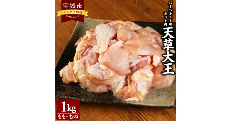 【ふるさと納税】天草大王 バーベキュー用 カット肉 1kg ミックス(もも、むね) 鶏肉 とりもも とりむね 胸肉 国産 九州産 熊本県産 天草 地鶏 BBQ 冷凍 送料無料