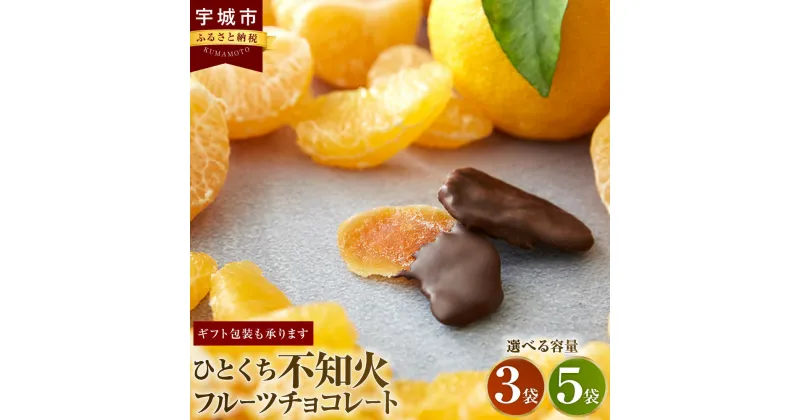 【ふるさと納税】ひとくち不知火フルーツチョコレート 3袋 もしくは 5袋 ドライフルーツ チョコがけ チョコレート チョコ チョコレート菓子 おしゃれ お取り寄せ お取り寄せスイーツ 不知火 しらぬい 柑橘 スイーツ お菓子 洋菓子 熊本県 宇城市 【ギフト包装も承ります】