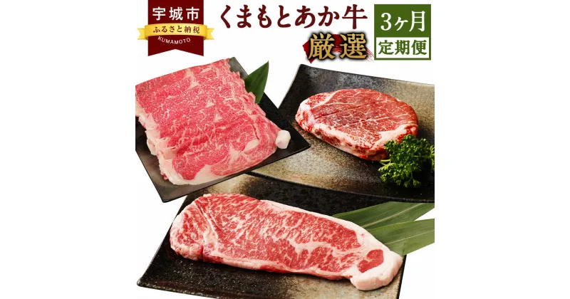 【ふるさと納税】くまもとあか牛 厳選 3ヶ月 定期便 合計約4kg 3回 あか牛 シャトーブリアン サーロイン ステーキ すき焼き しゃぶしゃぶ GI認証 和牛 熊本県産 九州産 国産 冷凍 送料無料