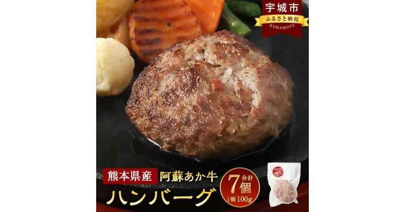 【ふるさと納税】阿蘇あか牛 ハンバーグ 100g×7個 計700g あか牛 赤牛 牛肉100％ 国産牛 和牛 冷凍 簡単調理 お取り寄せ グルメ 九州 熊本県 宇城市 送料無料