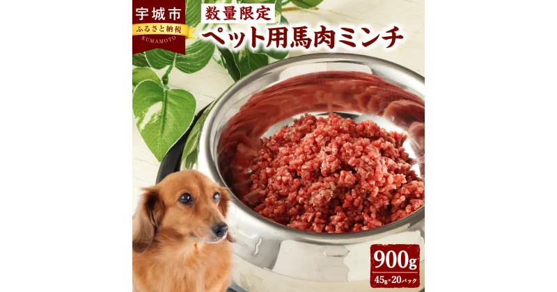 【ふるさと納税】【数量限定】 ペット用 馬肉 ミンチ 900g 45g×20パック 便利な小分け ペットフード ドックフード キャットフード えさ 餌 ペット用ミンチ 馬肉 肉 お肉 愛犬 犬用 愛猫 猫用 冷凍 熊本県 宇城市 送料無料