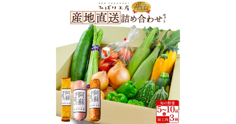 【ふるさと納税】レビューキャンペーン対象 ひばり工房 お野菜セット 旬の野菜 5〜10品 野菜 お野菜 ベーコンスライス スライス ハム ソーセージ 減農薬 産地直送 詰め合わせ 贅沢 豪華 食卓 美味しい おかず お弁当 朝食 セット お取り寄せ 熊本県 阿蘇市