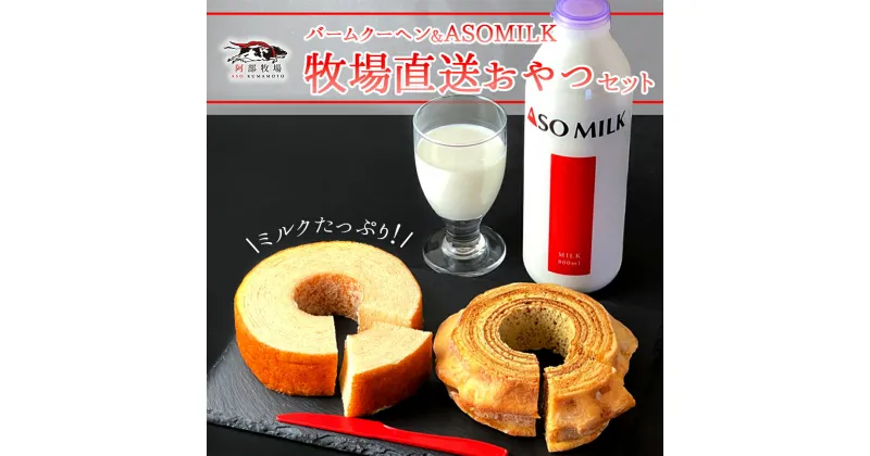 【ふるさと納税】レビューキャンペーン対象 熊本県阿蘇市 バームクーヘン2種 ASOMILK800ml×1 セット 阿部牧場 MILKたっぷり ASOMILKUCHEN バウムクーヘン ハード ソフト 牛乳 詰め合わせ お取り寄せ