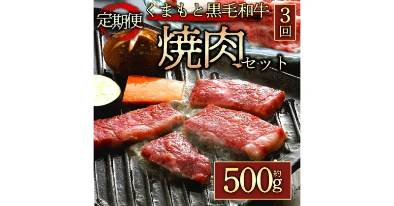 【ふるさと納税】レビューキャンペーン対象 定期便3回 くまもと黒毛和牛焼肉用500g 毎月届く 全3回 お取り寄せ 冷凍 お土産 ギフト 贈答用 おつまみ 阿蘇牧場 熊本県 阿蘇市