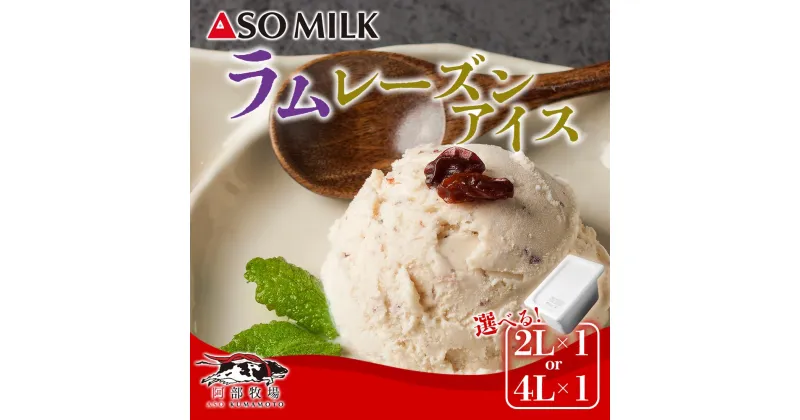 【ふるさと納税】レビューキャンペーン対象 ASOMILK アイス ジェラート ラムレーズン 2L 4L 選べる 三ツ星 牛乳 お取り寄せ ギフト 贈答用 スイーツ 安心 お菓子 冷凍 おやつ 子ども たっぷり 業務用 大容量 美味しい 贅沢 ご褒美 熊本県 阿蘇市