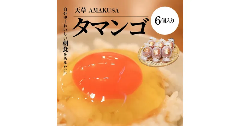 【ふるさと納税】 タマンゴ たまご 6個 入り コク 濃厚 濃い オレンジ色 黄身 しっかりした 白身 卵臭さ ない 天草タマンゴ 栄養豊富な肥料 贅沢配合 赤鶏卵 鶏卵 生卵 お取り寄せ 熊本県 天草市 送料無料