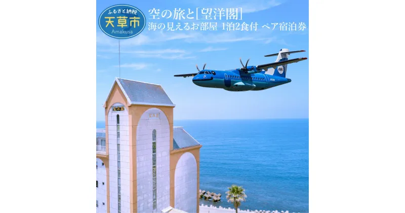 【ふるさと納税】旅行 宿泊 ペア チケット 航空券 1泊2食付き 望洋閣 天草エアライン 海の見えるお部屋 空の旅 イルカ 飛行機