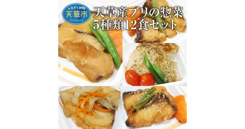 【ふるさと納税】ブリ 惣菜 5種類 12個 セット 煮付け 南蛮 ガーリックバター醤油 甘辛ネギ 香草パン粉 レンジ可 お手軽 海鮮 加工品 魚貝類 冷凍 熊本県 天草 お取り寄せ グルメ お取り寄せグルメ 送料無料