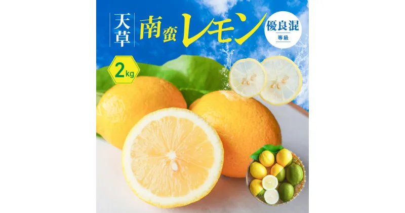 【ふるさと納税】レモン 天草南蛮レモン 等級 優良混 2kg フルーツ 露地栽培 お陽さま 光 たっぷり 浴びた 果皮ごと食べられる グリーンレモン 完熟レモン イエローレモン 天草市 下浦町 国産 お取り寄せ 送料無料