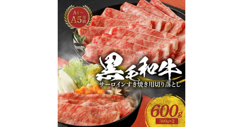 【ふるさと納税】A4 ～ A5 ランク 黒毛和牛 サーロイン すき焼き用 切り落とし 約 600g すきやき タレ付き 熊本県 天草市 たなか畜産 お取り寄せ 送料無料