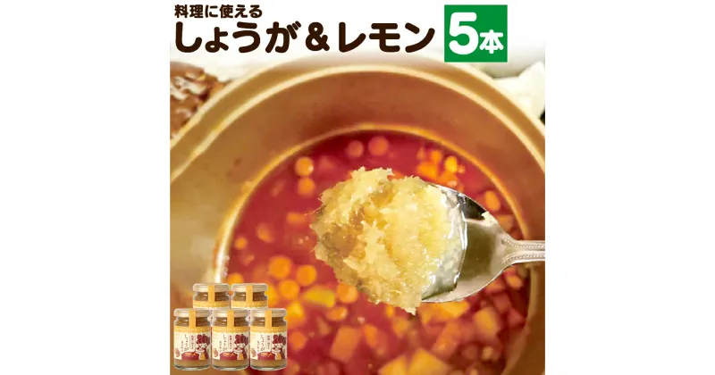 【ふるさと納税】料理に使える しょうが ＆ レモン 5本 セット 1本 150g 合計 750g 生姜 ジンジャー ジャム ソース 甘さ控えめ ちょい足し 調味料 熊本県 合志市 送料無料