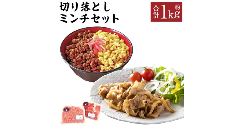 【ふるさと納税】切り落としミンチ セット 合計約1kg 切り落とし ミンチ 各 約500g 1パック 約250g 小分け 詰め合わせ 香心ポーク 豚 豚肉 ポーク 冷凍 国産 九州産 熊本県産 送料無料