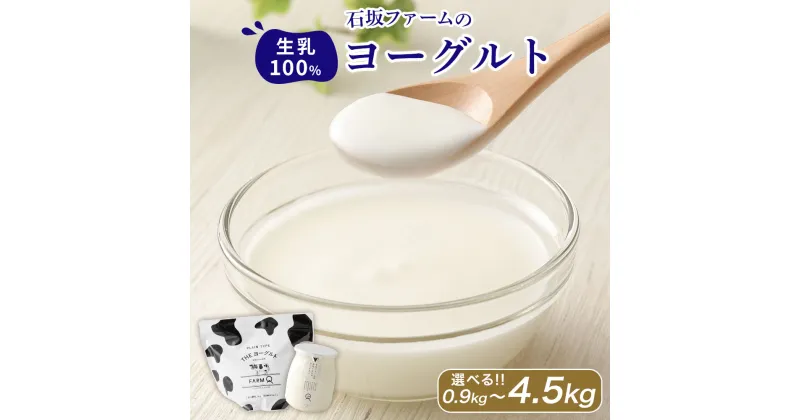 【ふるさと納税】【選べる容量】石坂ファームの生乳100％ヨーグルト（450g×2個／450g×5個／450g×10個／1kg×2個）ヨーグルト 生乳 100% 甘味料不使用 濃厚 朝食 軽食 おやつ デザート 石坂ファーム 国産 熊本県 合志市 送料無料