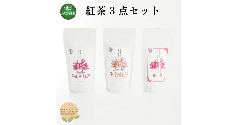 【ふるさと納税】 GABA紅茶 生姜紅茶 紅茶 3点セット 熊本 美里町 JAS認証 GABA 生姜 さえあかり 茶 ティーバック 熊本県 ティー tea bag 3点 有機認証 農薬不使用 化学肥料不使用 有機肥料