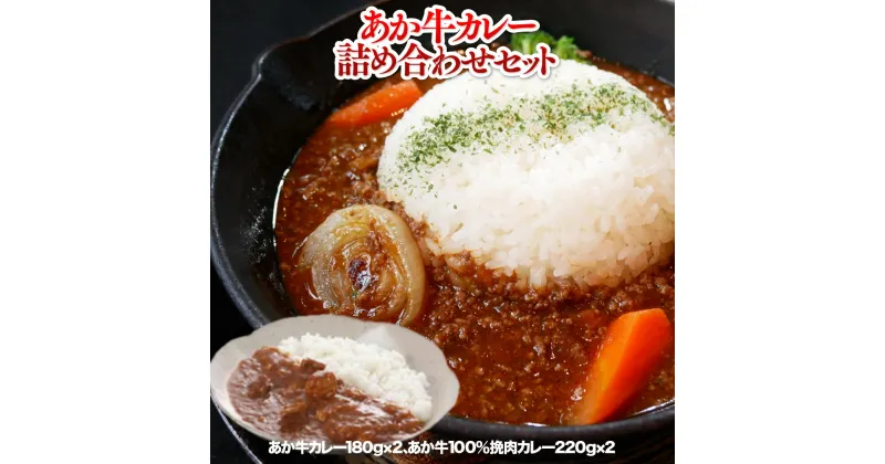 【ふるさと納税】 あか牛カレー詰め合わせセット あか牛カレー180g×2 あか牛100％挽肉カレー220g×2 送料無料 カレー レトルトカレー ビーフカレー あか牛カレー ビーフ 牛 牛肉 あか牛 あかうし 赤牛 惣菜 レトルト 簡単調理 時短 備蓄 常備職 長期保存 026-399