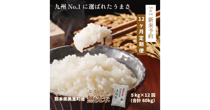 【ふるさと納税】令和6年度新米 12ヶ月定期 美里産 清流棚田の 無洗米 5kg×12回 （60kg）熊本 美里町 新米 定期便 棚田米 ヒノヒカリ 定期便 食味コンクール 最優秀賞受賞 米 ご飯 ごはん 棚田 こめ コメ 熊本の米 こめ おこめ おにぎり お弁当 九州1位　ひのひかり